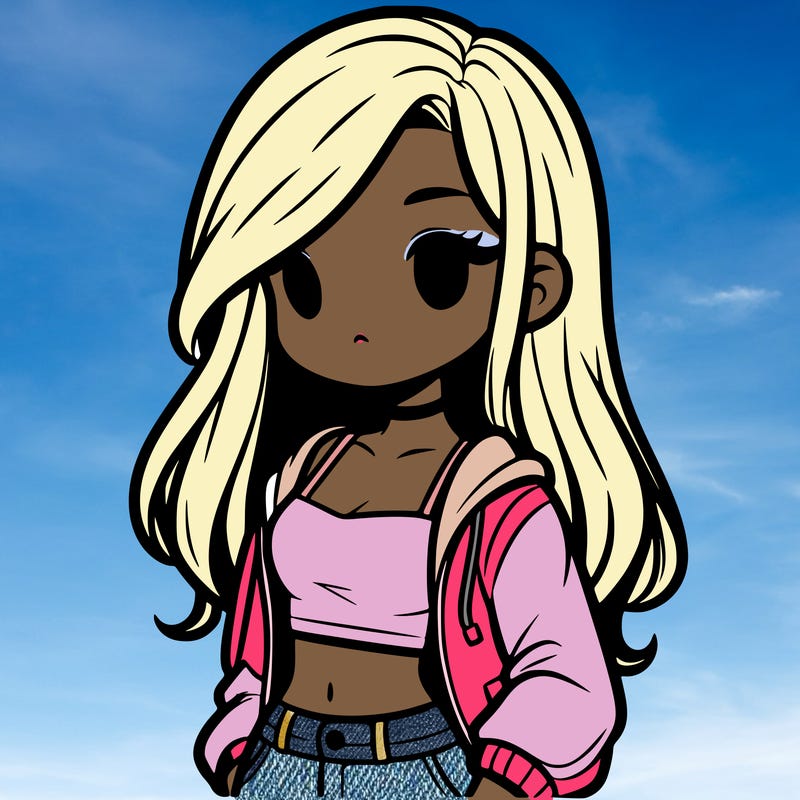 girl with long hair crop top and jacket