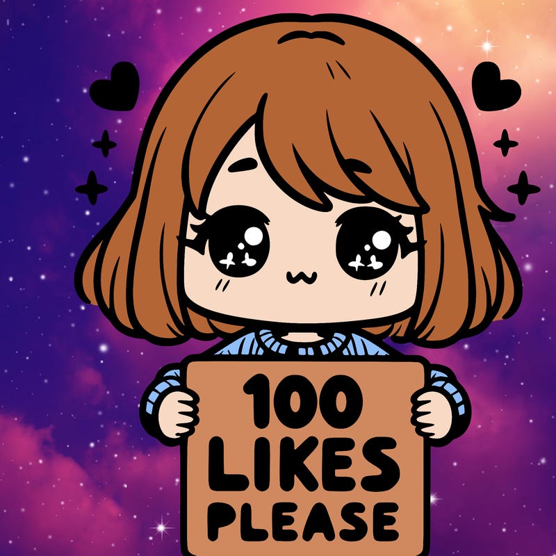 cute girl holding a sign saying 100 likes please