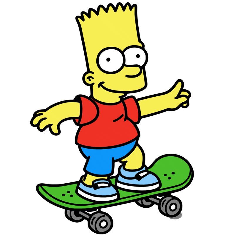 bart on his skateboard