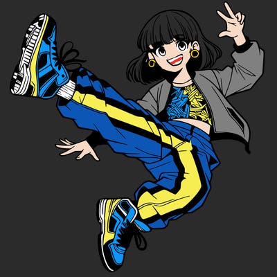 break dancing manga girl