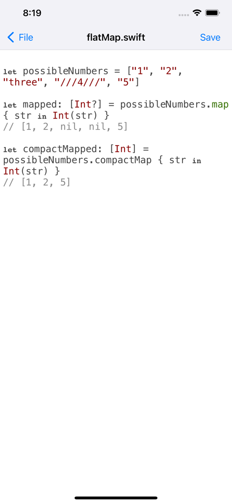 iFile 2 - ifile 2 app showing a swift code file editor interface