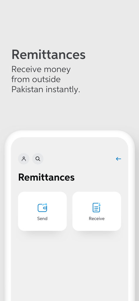 UBL Digital - Safe Banking - Interface de l'application UBL Digital montrant les options de transfert de fonds pour envoyer et recevoir de l'argent