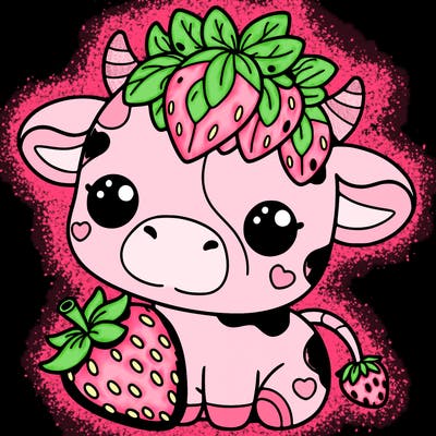 cute strawberry cow