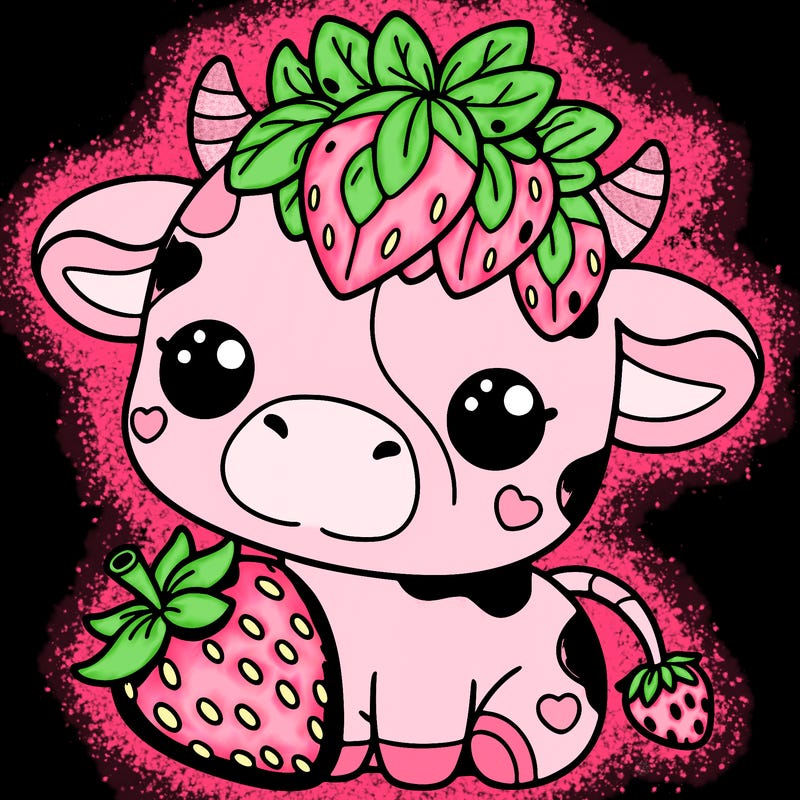 cute strawberry cow