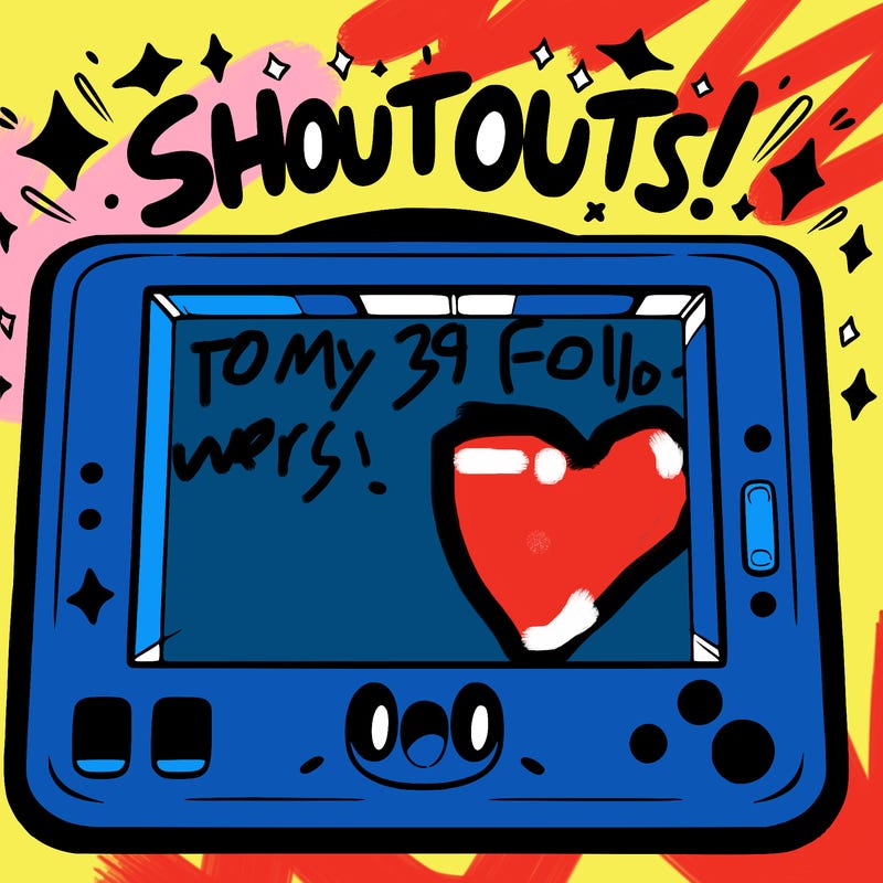 blank canvas that says above it shoutouts