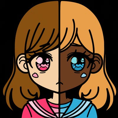 a split of a girl