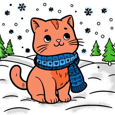 cat in the snow