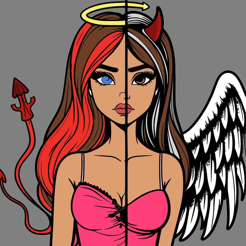 devil vs angel realistic girl