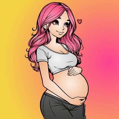 realistic pregnant girl