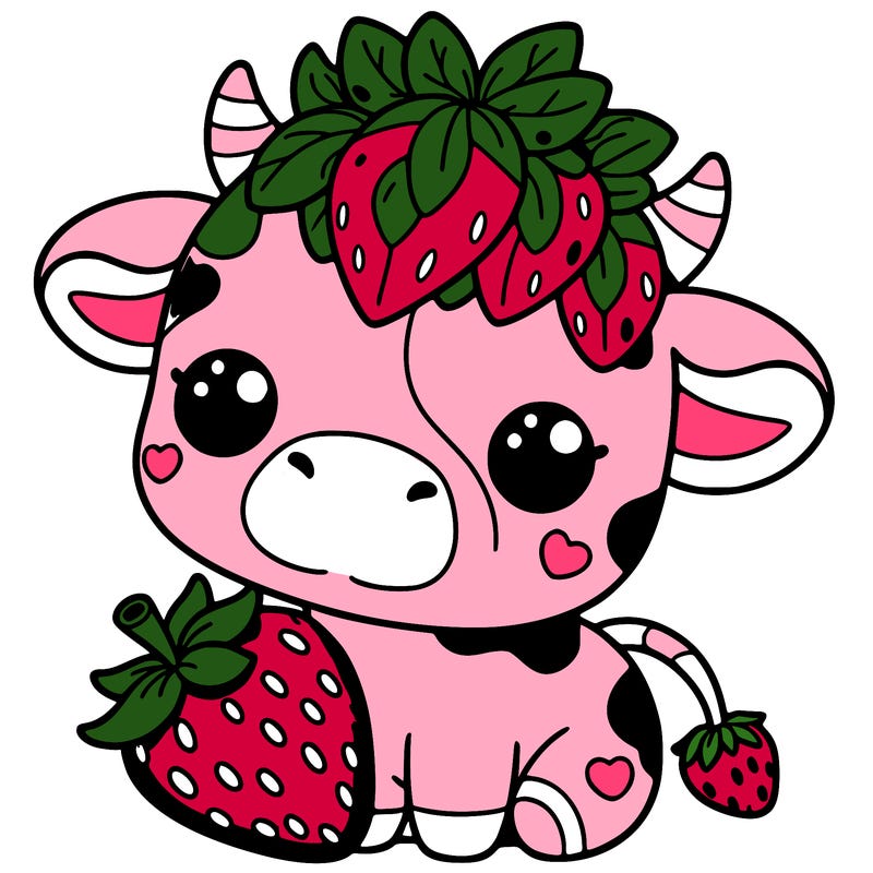 cute strawberry cow
