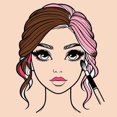 realistic person with makeup