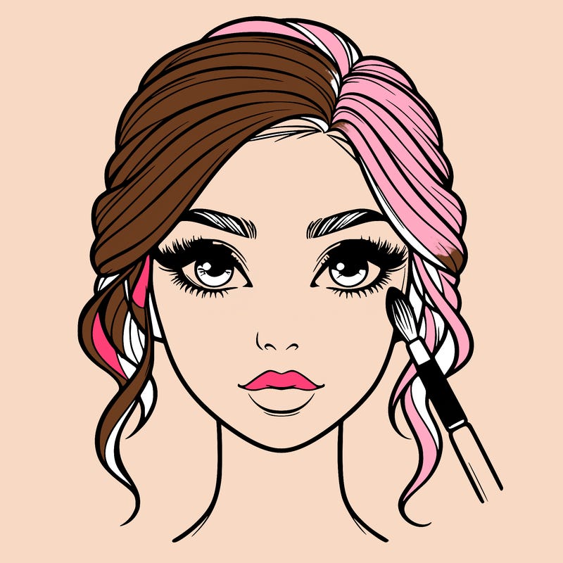 realistic person with makeup