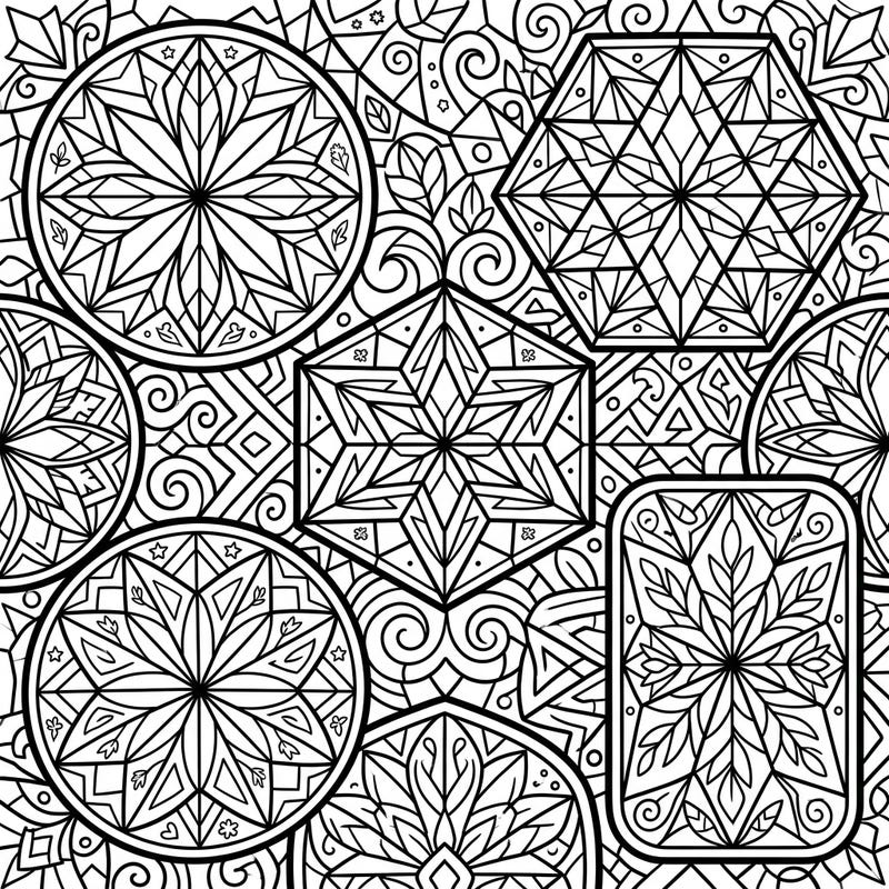Unleash your creativity with this stunning stained glass trivets coloring page. Immerse yourself in a world of intricate geometric designs and captivating patterns waiting for your artistic touch.