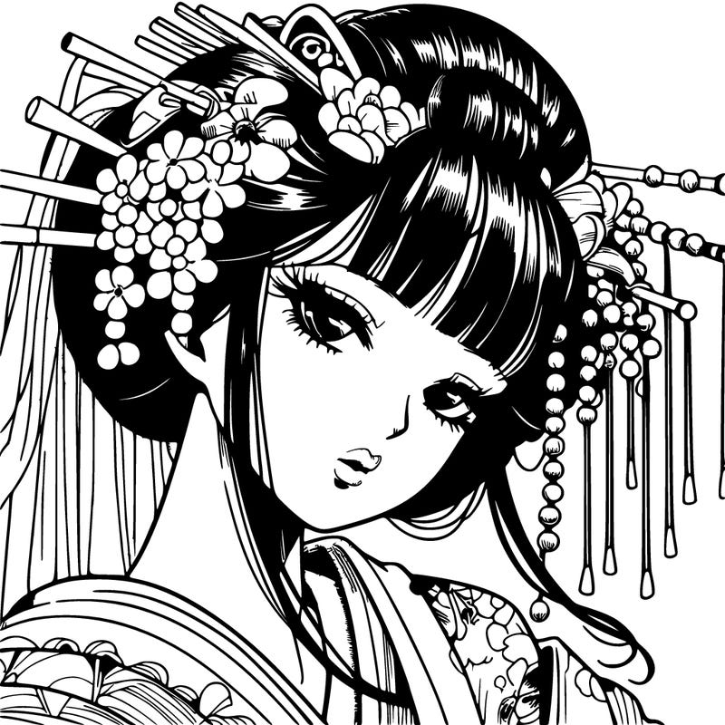 manga geisha detail