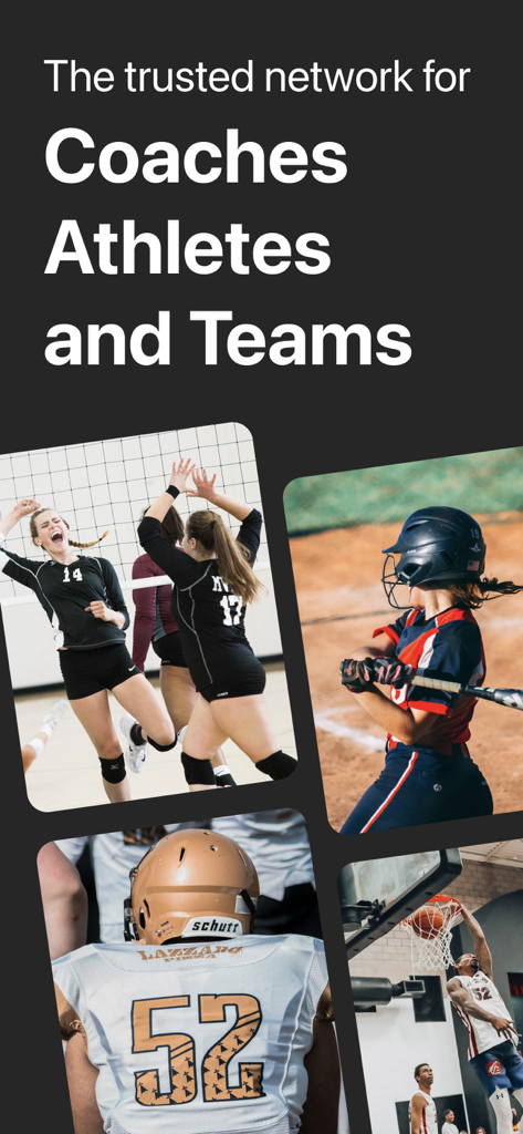 FieldLevel sports recruiting network for coaches athletes and teams showing various sports action shots