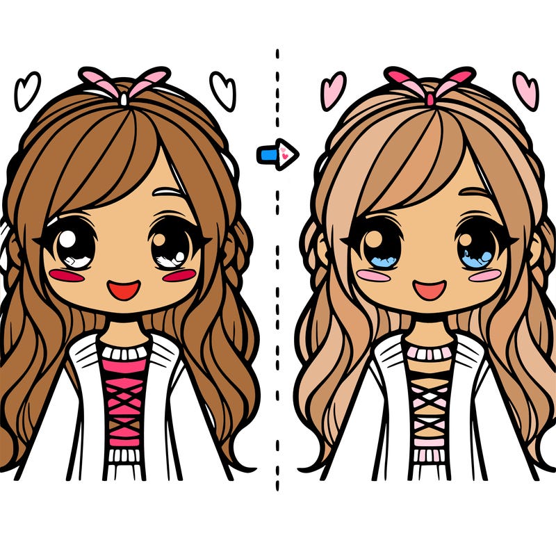 split pictures of one girl