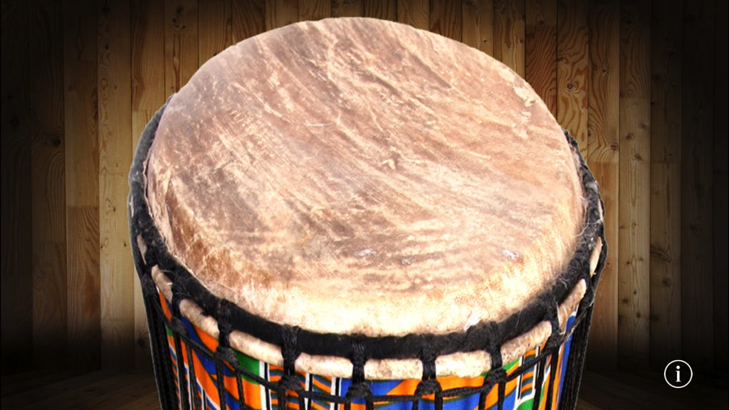 Djembe! - Close up top view of a realistic African Djembe drum on a wooden background