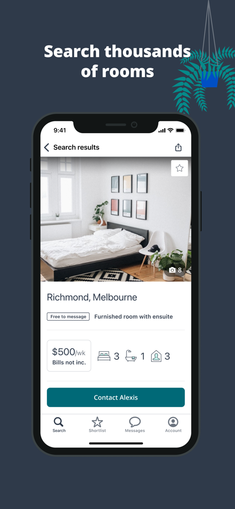 Annonce de location de chambre sur l'application Flatmates à Richmond Melbourne