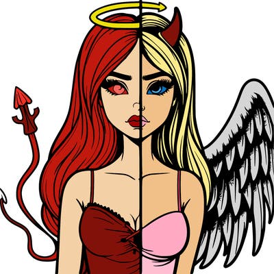 devil vs angel realistic girl