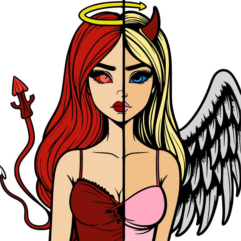 devil vs angel realistic girl