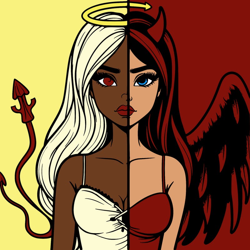 devil vs angel realistic girl