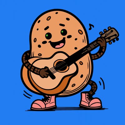 potato playing guitar