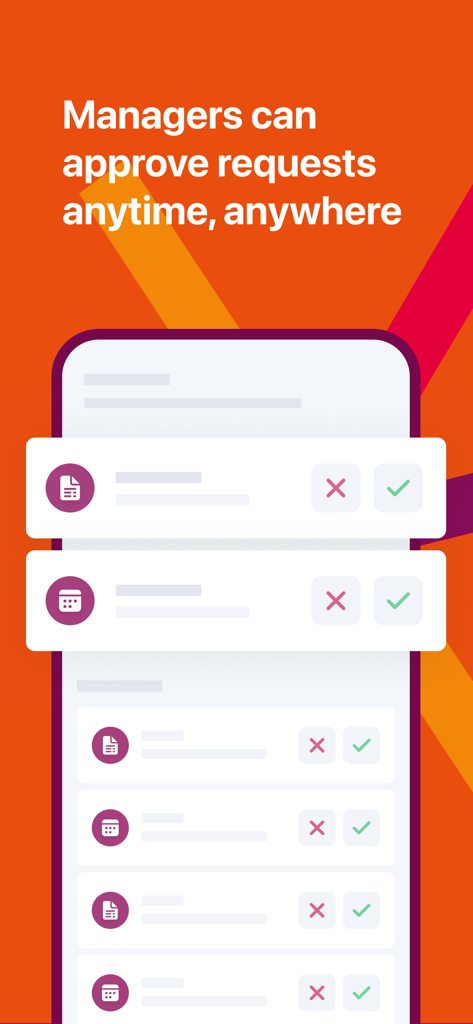 Mobile app interface for managers to approve employee requests anytime anywhere