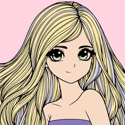 realistic girl pretty long hair