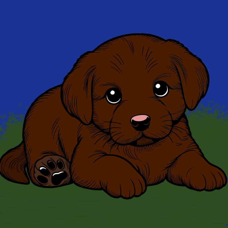 a cute realistic puppy