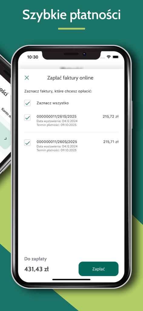 Moje PGE - Moje PGE mobile app interface for quick online invoice payments