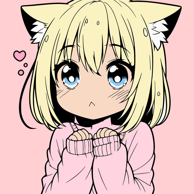 shy anime catgirl