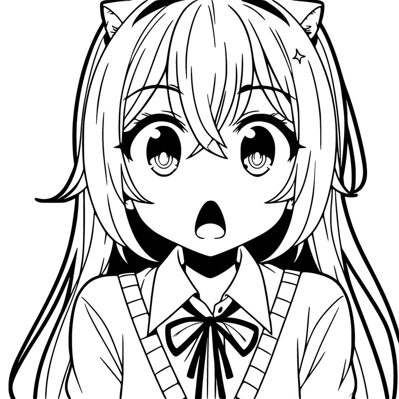 surprised anime girl