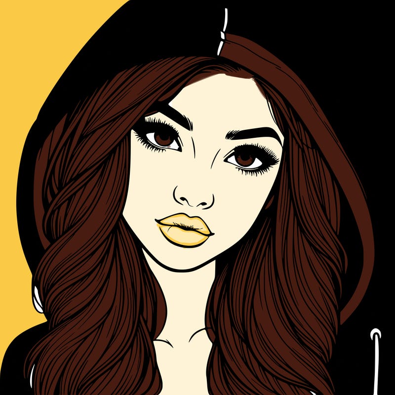 realistic beautiful girl with a hood on