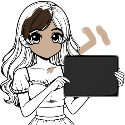 realistic pretty girl holding blank sign