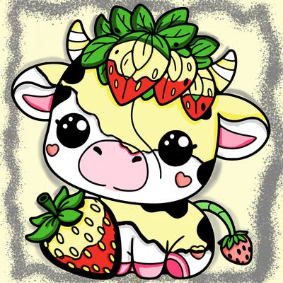cute strawberry cow