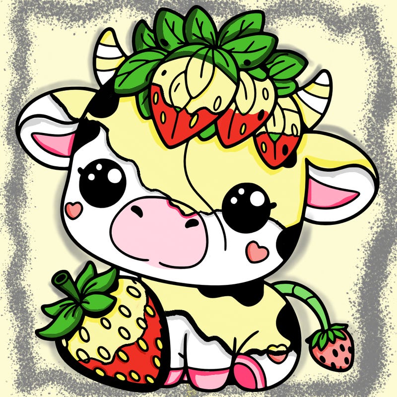 cute strawberry cow
