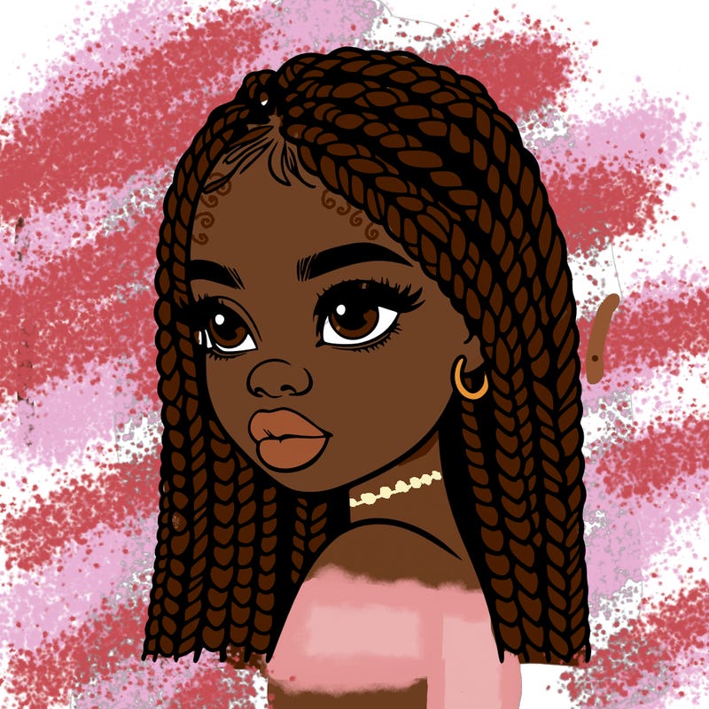 black girl with box braids