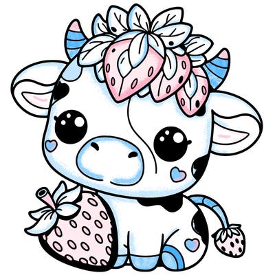 cute strawberry cow