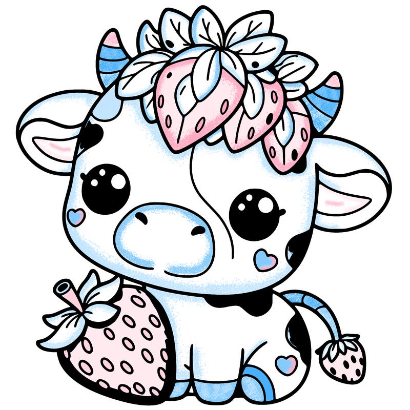 cute strawberry cow