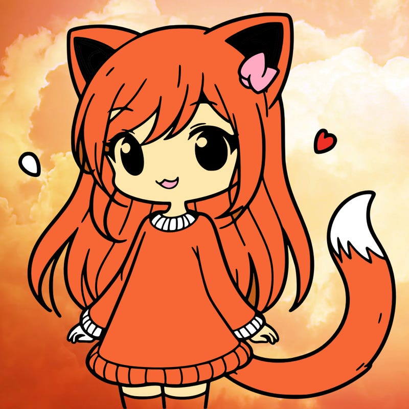 girl with cat ears and tail