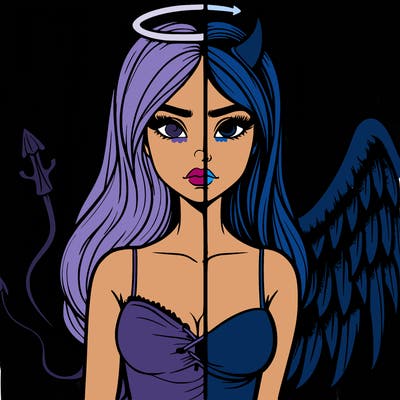 devil vs angel realistic girl
