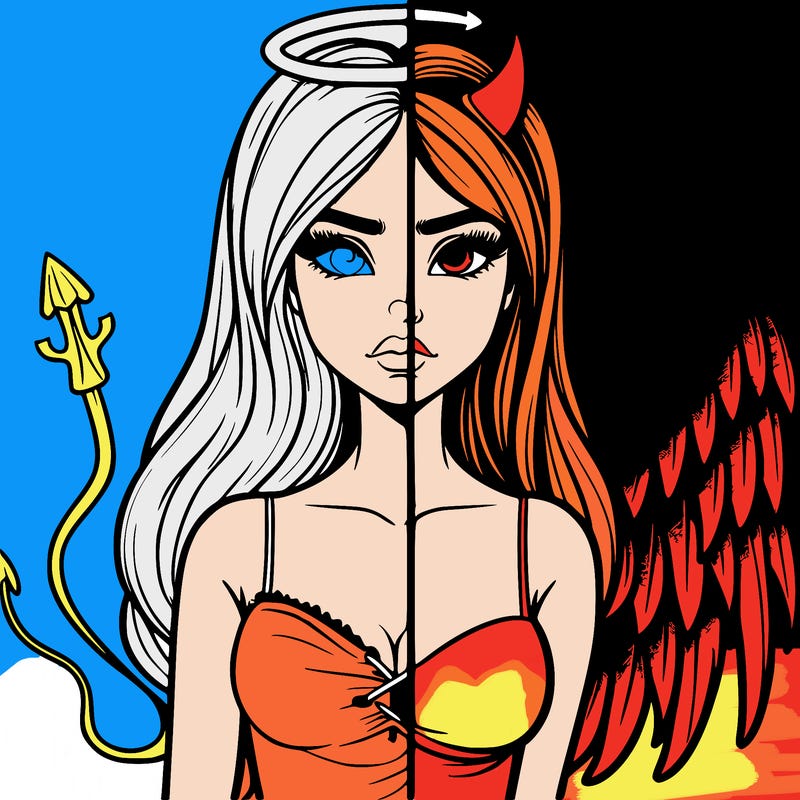 devil vs angel realistic girl