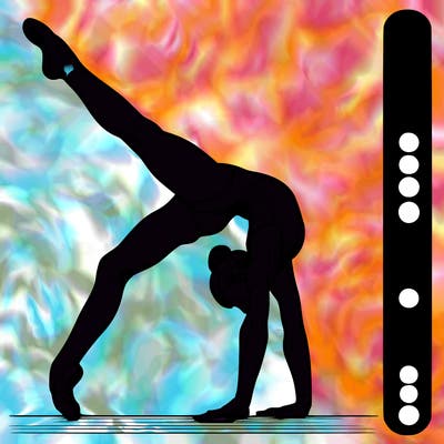 realistic gymnast with plain background