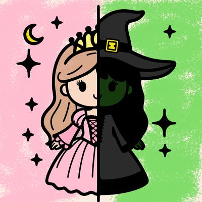 split princess and witch