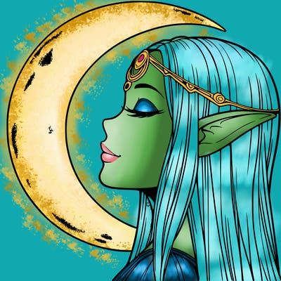 a realistic moon elf