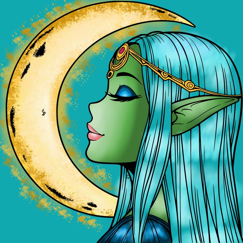 a realistic moon elf