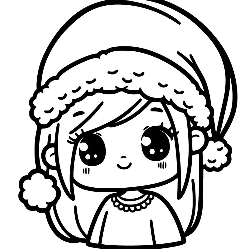 girl with santa hat