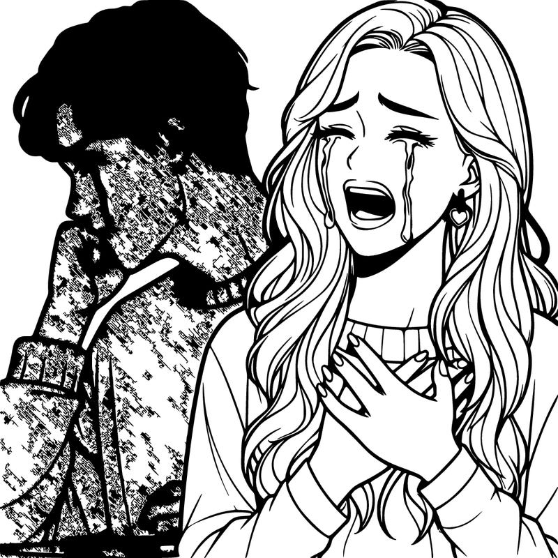 realistic girl crying cuz her boyfriend cheated on her