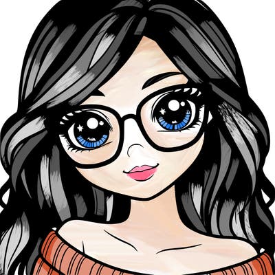 girl with beautiful eyes, hair, and glasses