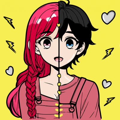 realistic girl boy split